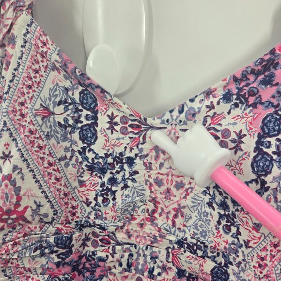 Caroline Constas White Diamond Floral Bohemian Tired Maxi Dress Small FLAW - Picture 15 of 16